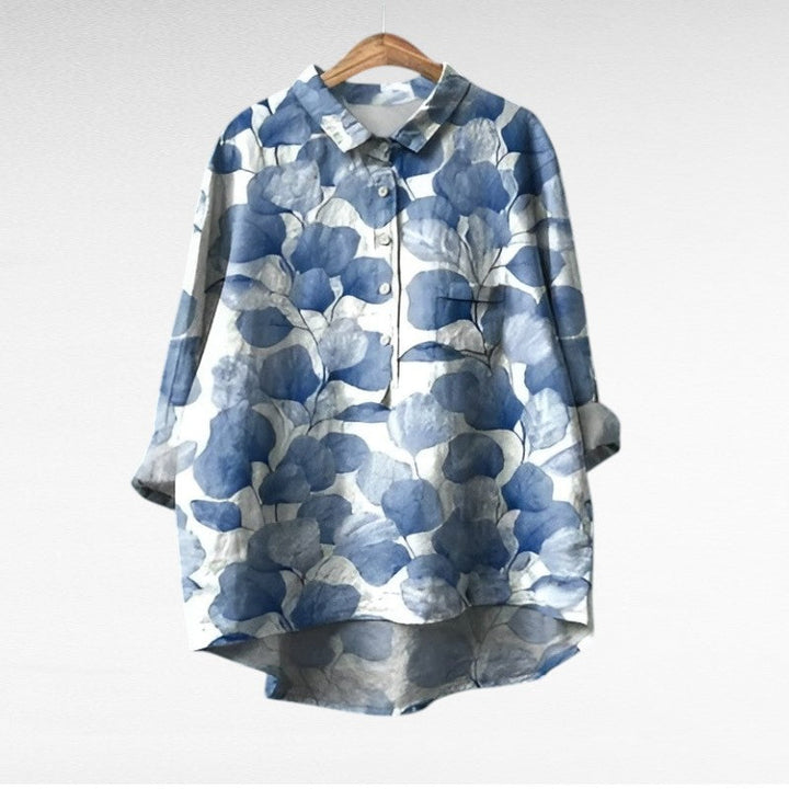Marta | Blusa floral con cuello camisero