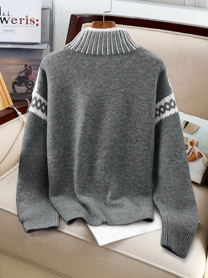 Elsa | Sweater cuello alto con detalle en contraste