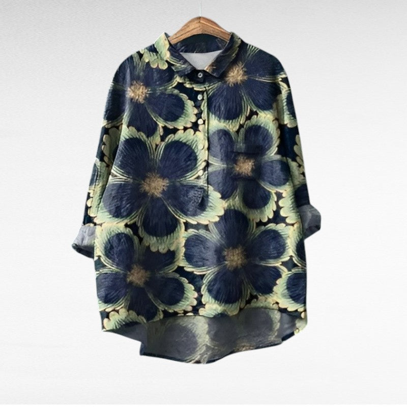 Marta | Blusa floral con cuello camisero