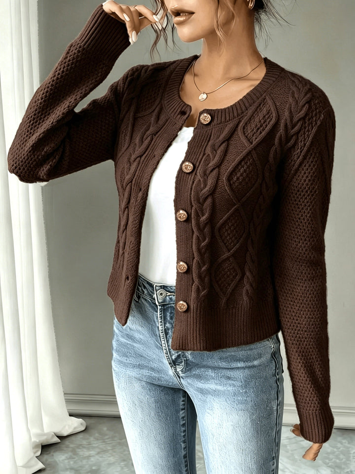 Begoña | Cardigan de punto trenzado con botones