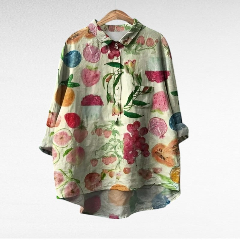 Marta | Blusa floral con cuello camisero