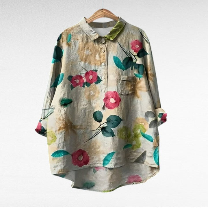 Marta | Blusa floral con cuello camisero