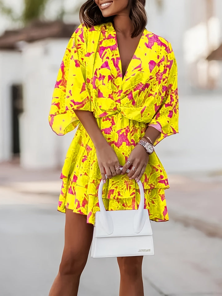 Hilaria | Vestido cruzado manga murciélago