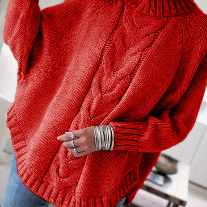Eugenia | Sweater de punto trenzado con cuello alto