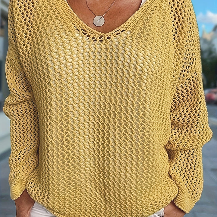 Zoila | Sweater tejido calado con capucha