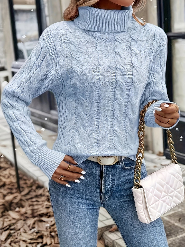 Sarai | Sweater de punto trenzado cuello alto