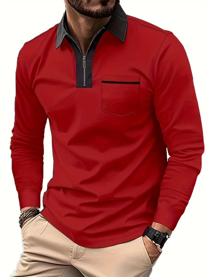 Ernesto | Polera polo con cuello en contraste y cierre