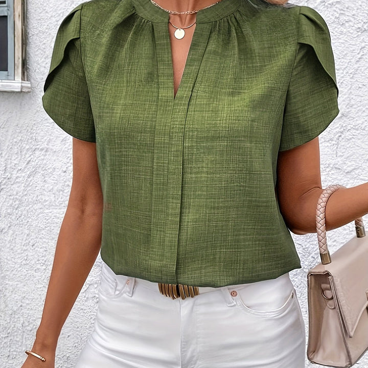 Magaly | Blusa manga pétalo con escote en V