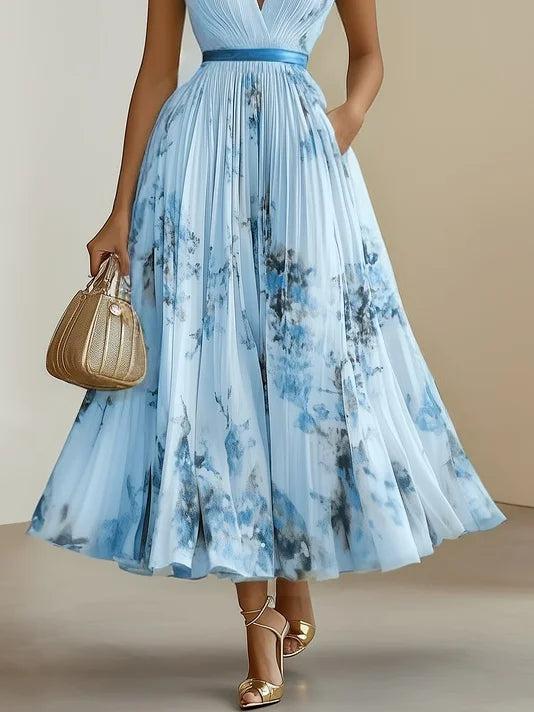 Jeannette | Vestido largo sin mangas con escote en V