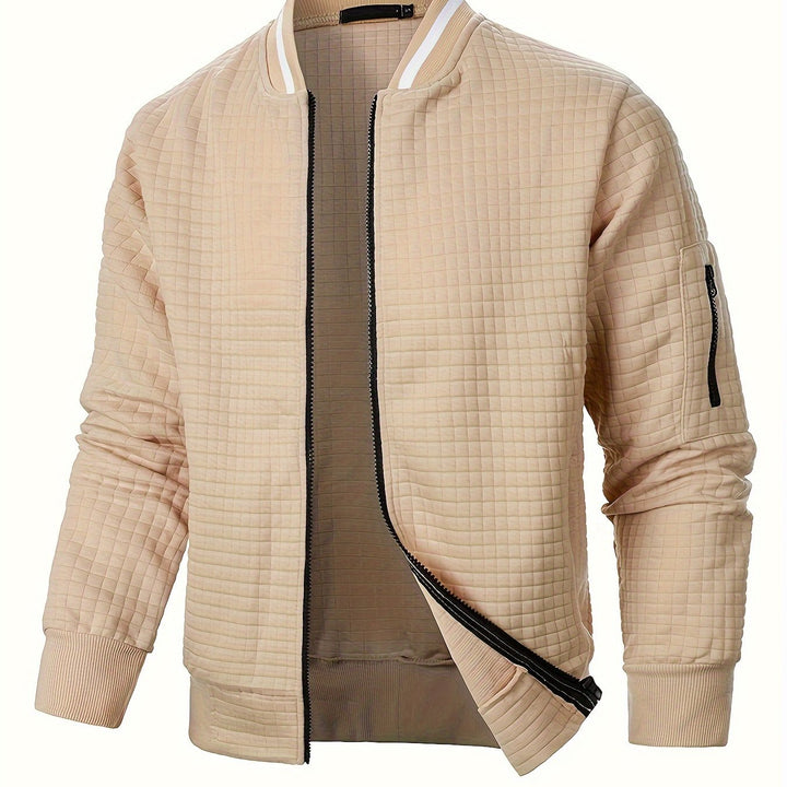 Anthony | Chaqueta bomber con textura y cierre completo
