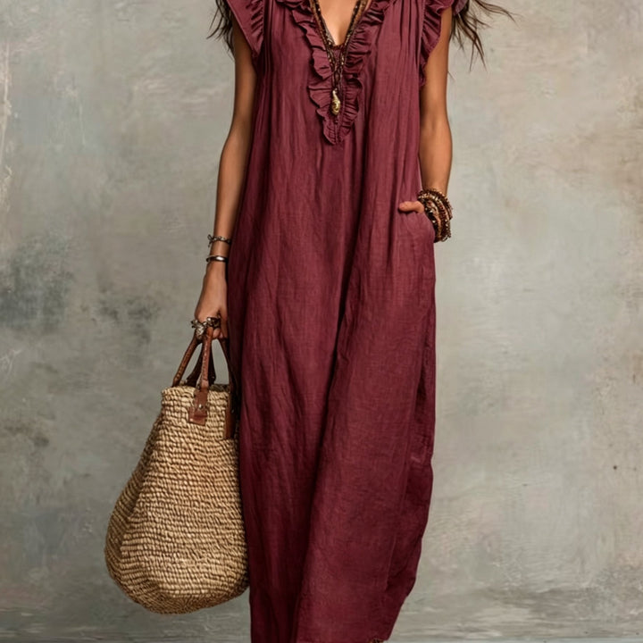 Aitana | Vestido largo con volantes