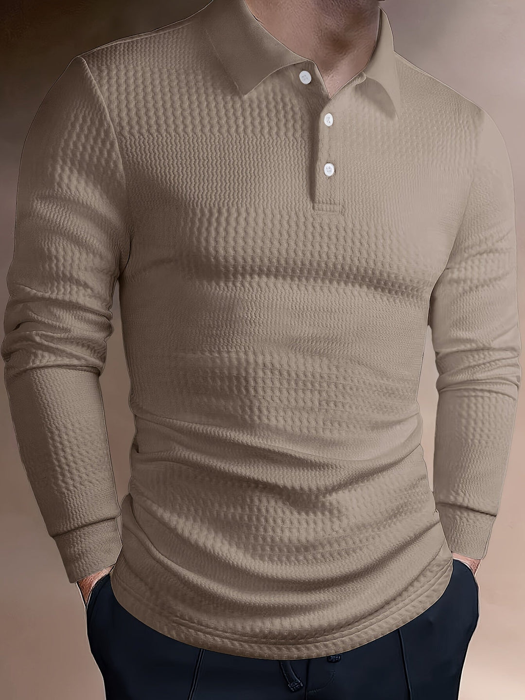 José | Polera polo texturada de manga larga
