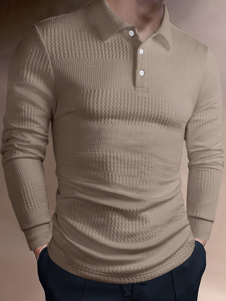 José | Polera polo texturada de manga larga