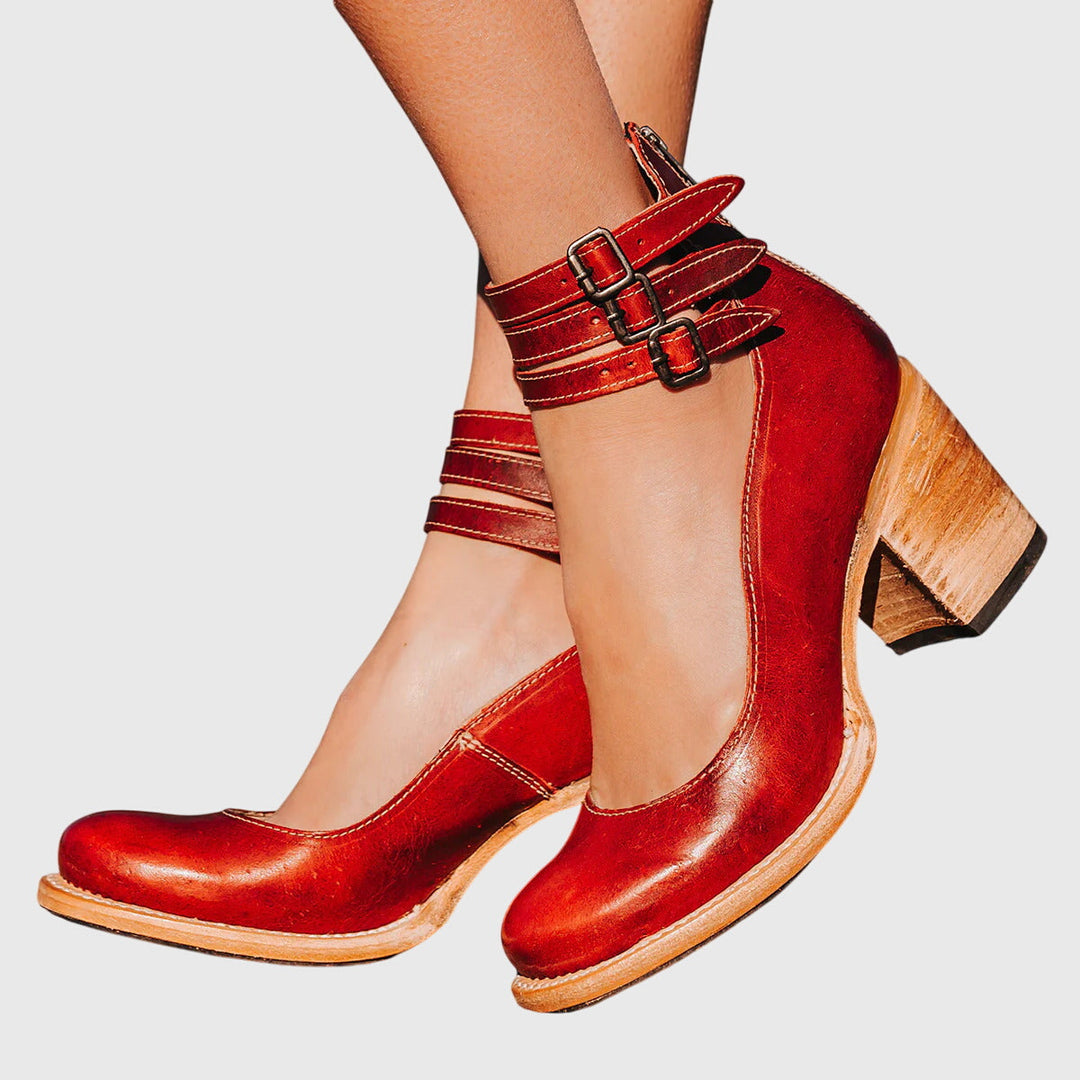Likan | Zapatos de taco con triple correa al tobillo