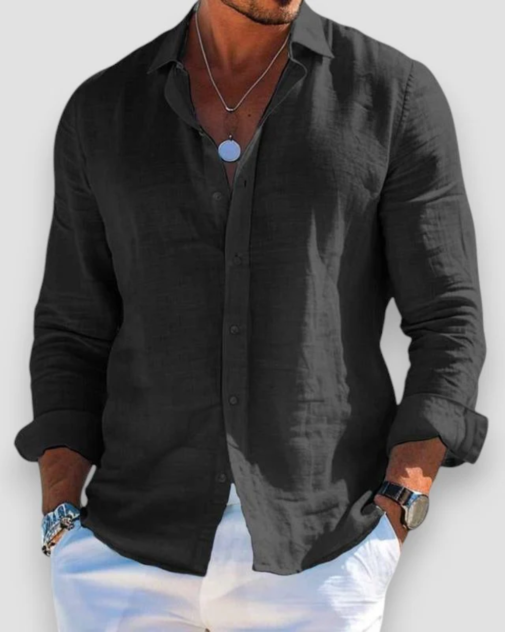 Darío | Camisa manga larga de tela liviana