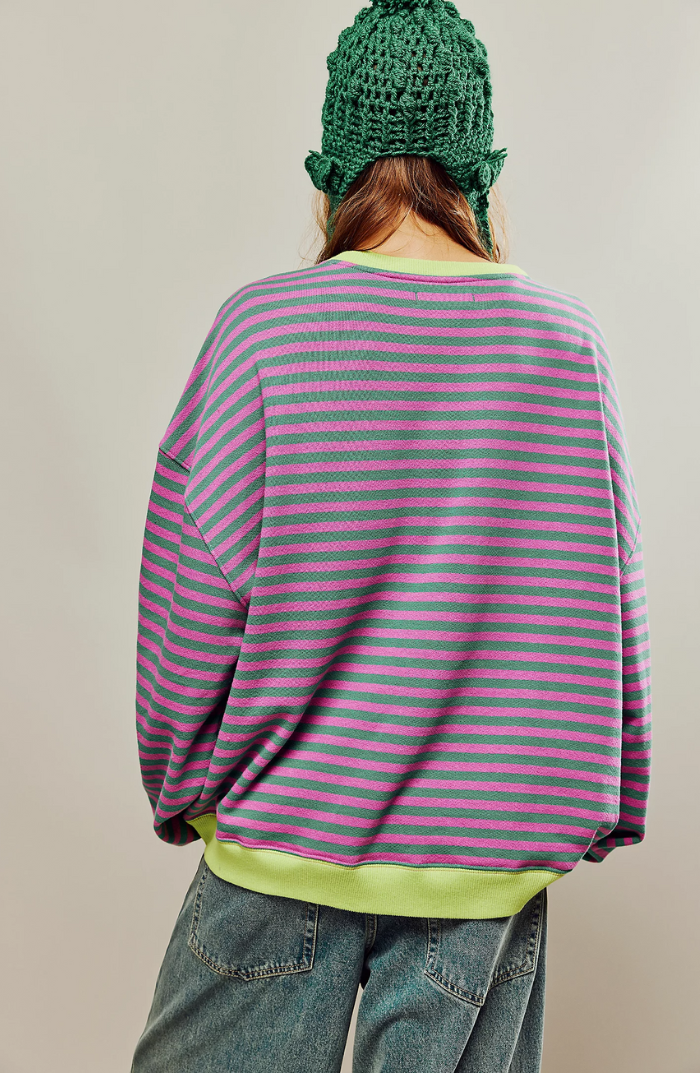 Tiare | Sweater a rayas de cuello redondo