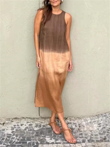 Nicole Andrea | Vestido largo sin mangas cuello redondo