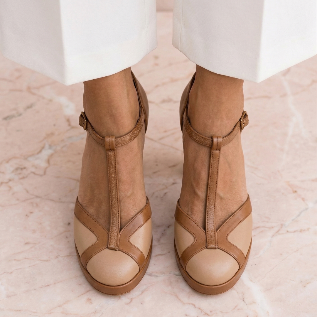Clementina | Zapatos de taco retro con punta cerrada