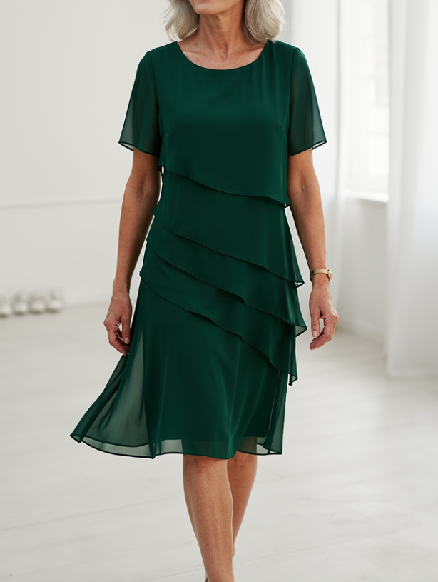Rosana | Vestido de capas en gasa