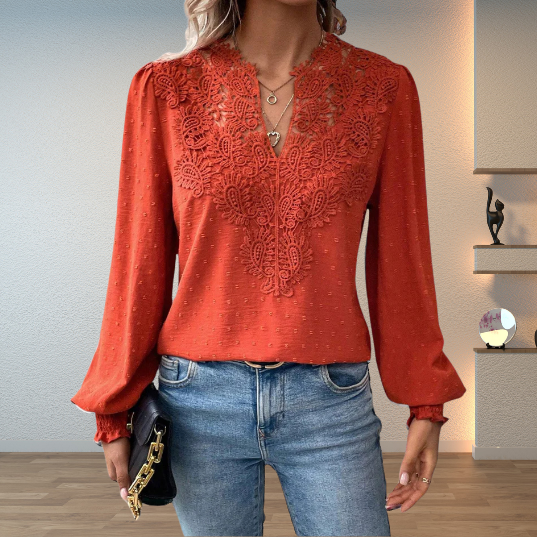 Alina | Blusa con encaje guipur