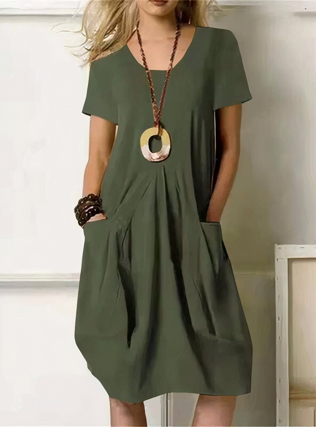 Pastora | Vestido midi de algodón con bolsillos