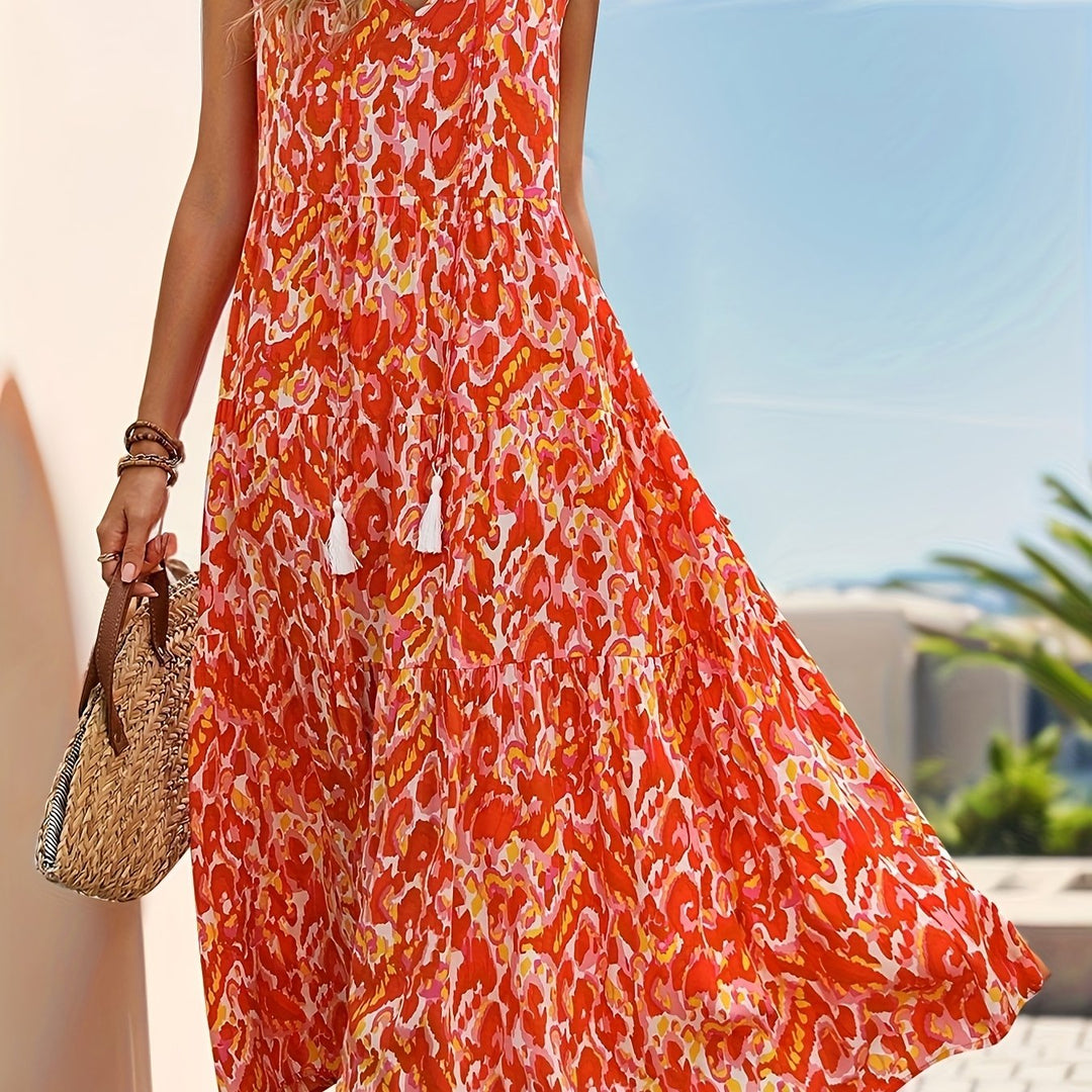 Berenice | Vestido largo bohemio con vuelo
