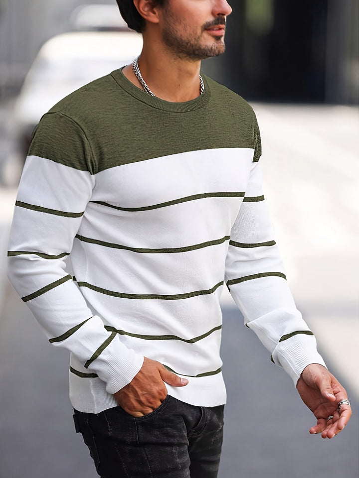 Enrique | Sweater a rayas cuello redondo