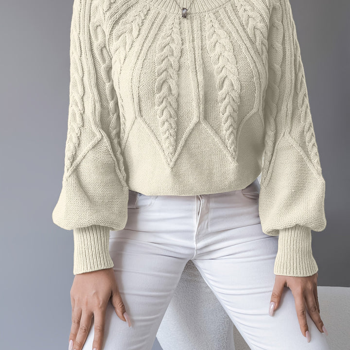 Juana María | Sweater de punto trenzado con mangas farol