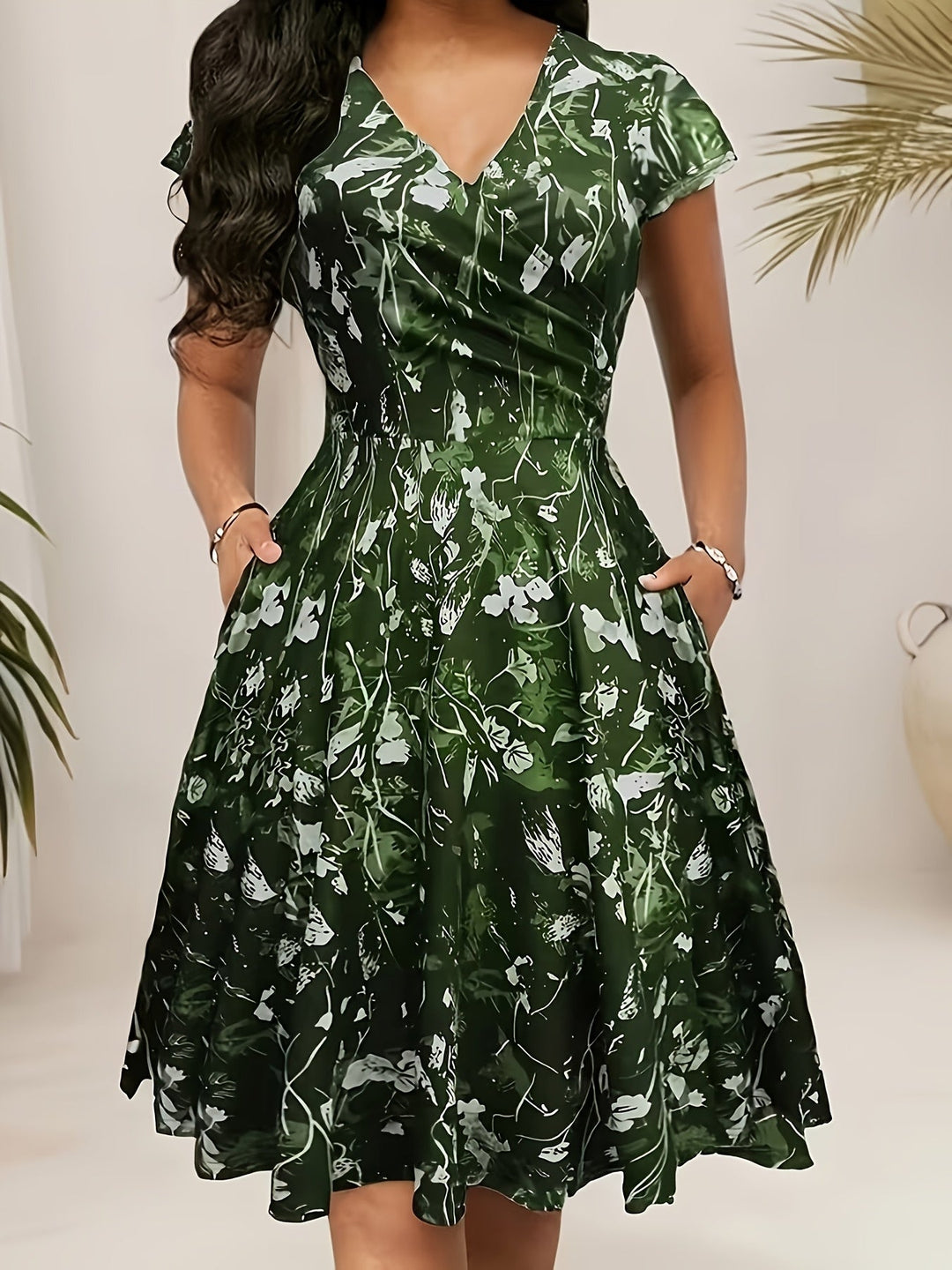 Nayadeth | Vestido floral corte A con bolsillos