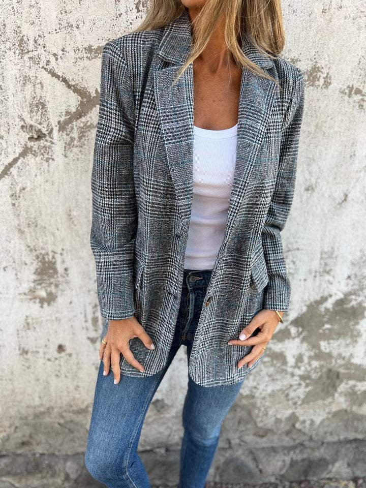 Teresa | Blazer Elegante a Cuadros Clásicos
