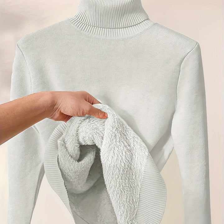 Linda | Sweater cuello alto con forro afelpado