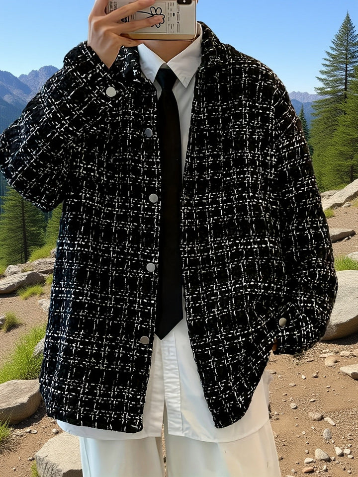 Nibaldo | Chaqueta camisera a cuadros texturizada