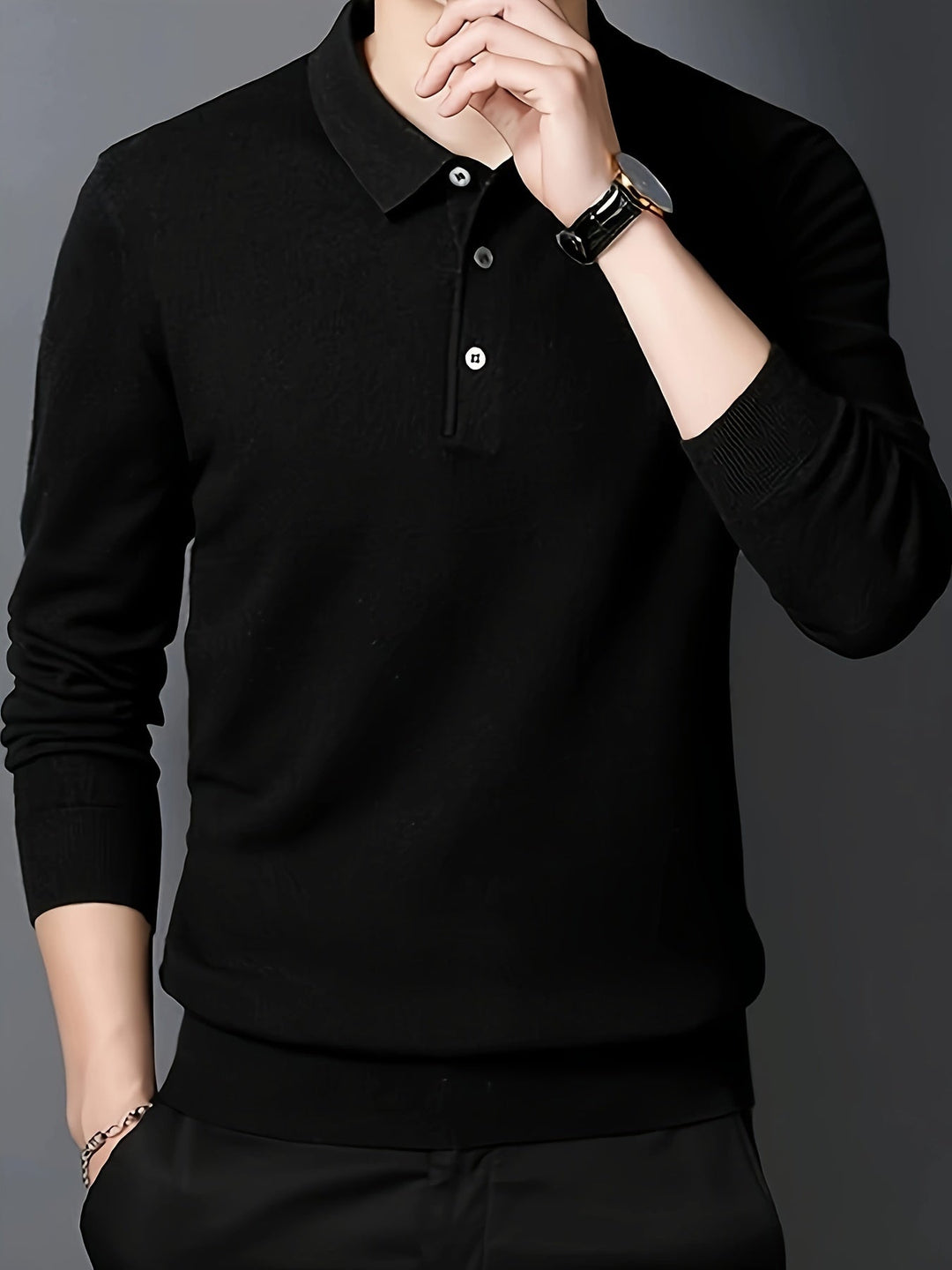 Anthony | Polera polo de punto manga larga