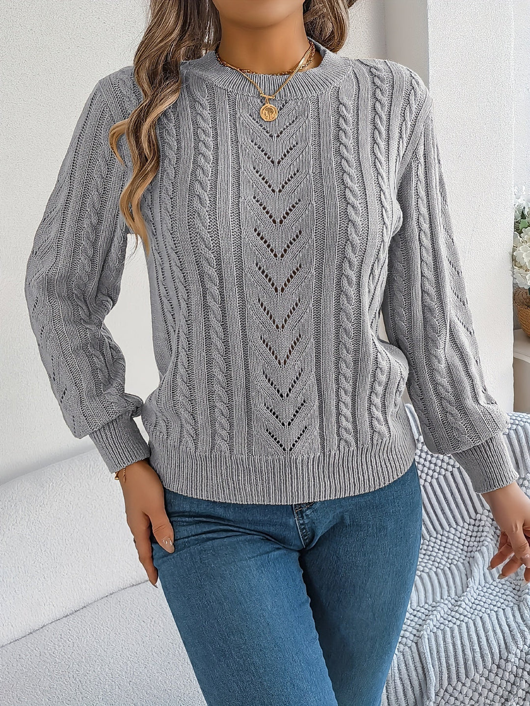 Tabita | Sweater texturado de punto trenzado