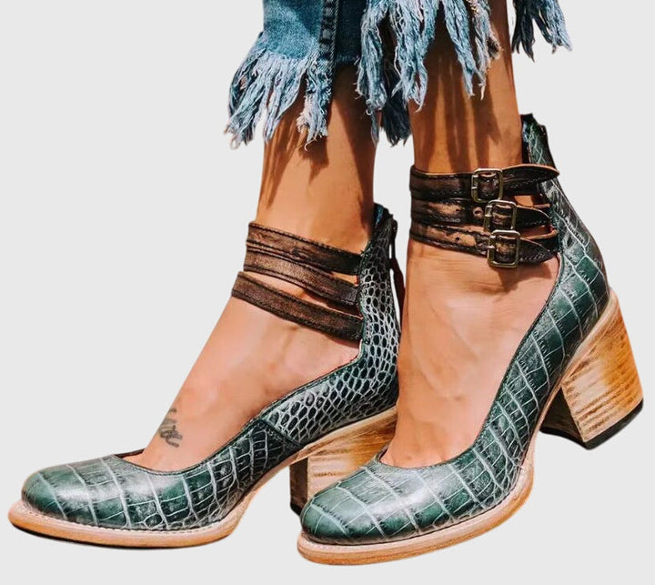 Likan | Zapatos de taco con triple correa al tobillo