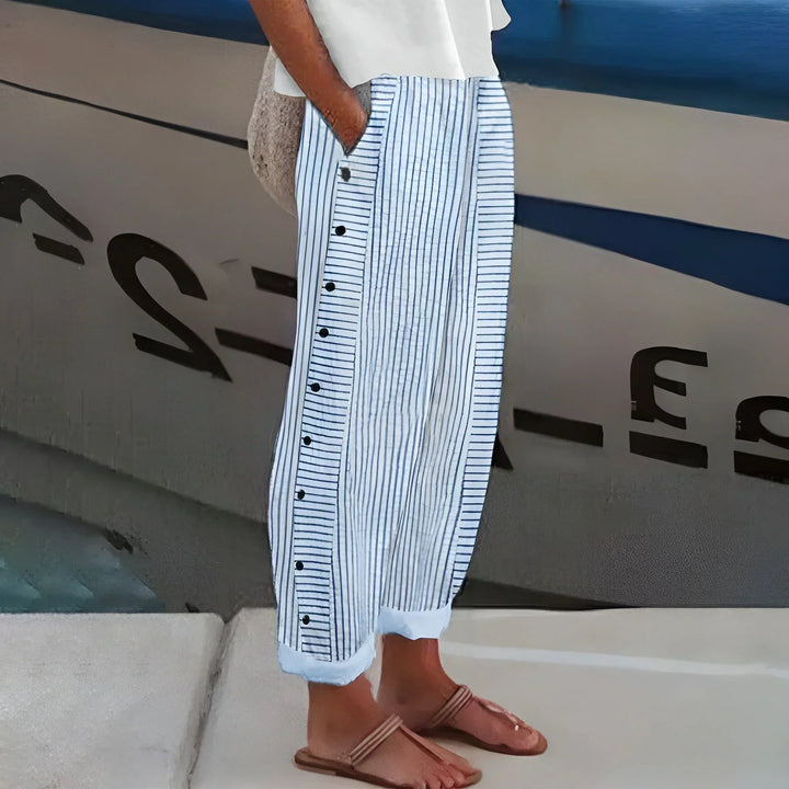Obdulia | Pantalón de rayas con botones