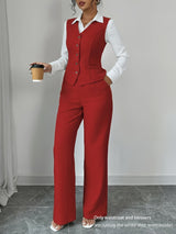 Carmela | Conjunto de chaleco y pantalón de pierna ancha