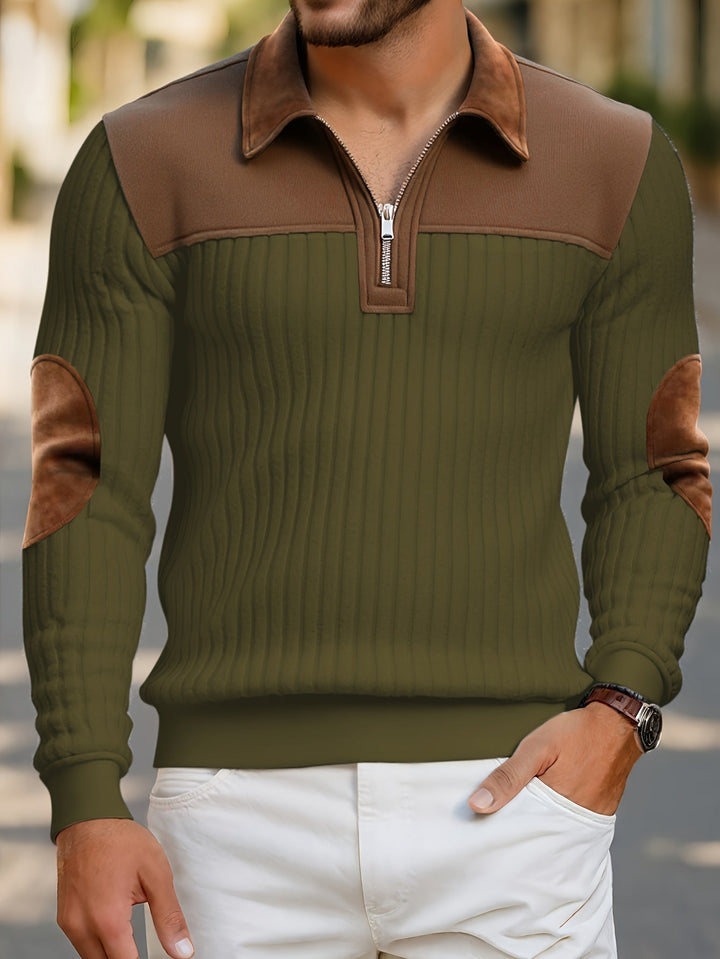 Dante | Sweater bicolor con cierre corto