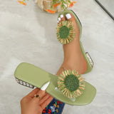 Bruna | Sandalias con flor y taco cuadrado