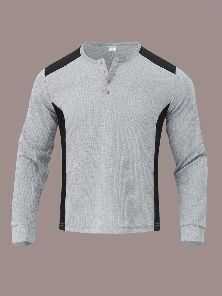Gunther | Polera henley manga larga con textura