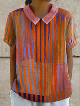Priscilla | Blusa de rayas geométricas