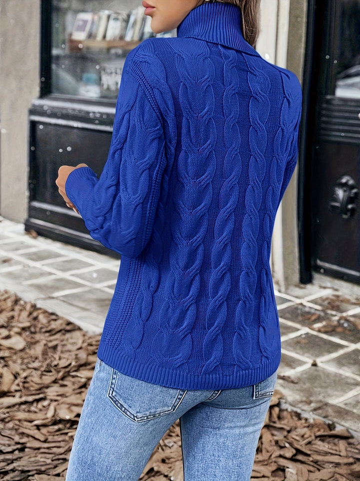 Sarai | Sweater de punto trenzado cuello alto
