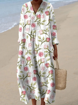 Amanda | Vestido largo estampado de rosas