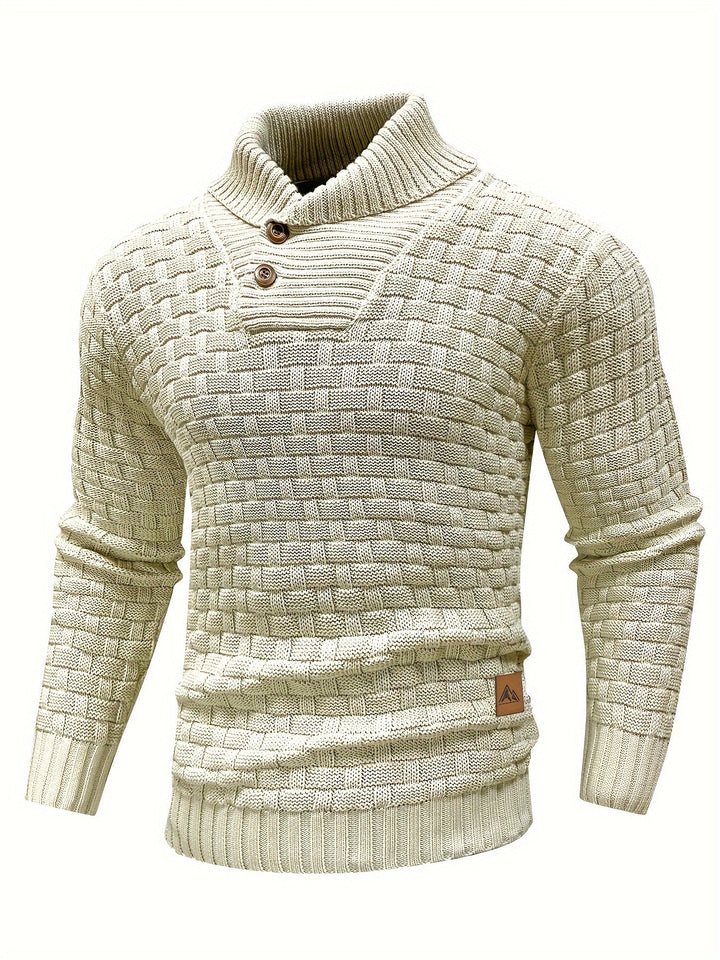 Tomás | Sweater de cuello chal texturado