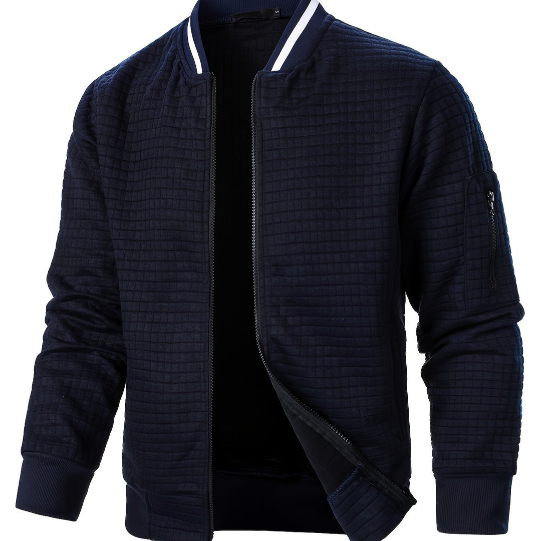 Anthony | Chaqueta bomber con textura y cierre completo