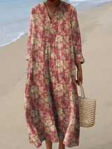 Doris | Vestido largo estampado floral vintage