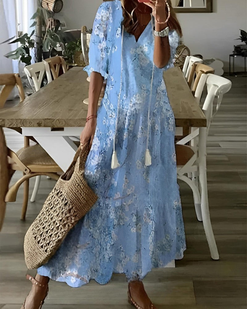 Andrea | Vestido Boho Vintage con Escote en V