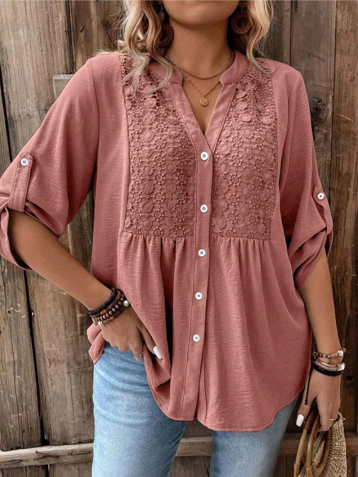 Dulce | Blusa con encaje y botones
