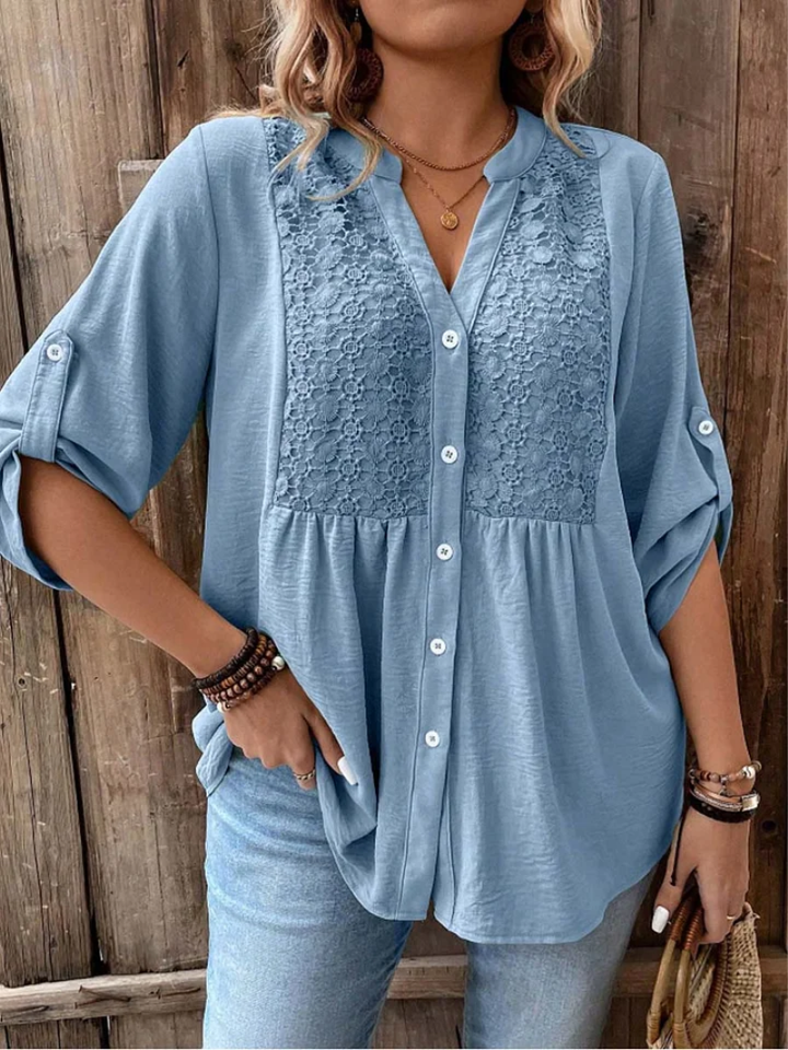 Dulce | Blusa con encaje y botones