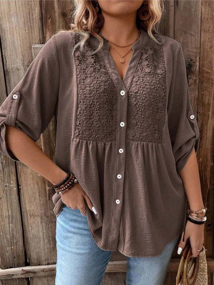 Dulce | Blusa con encaje y botones